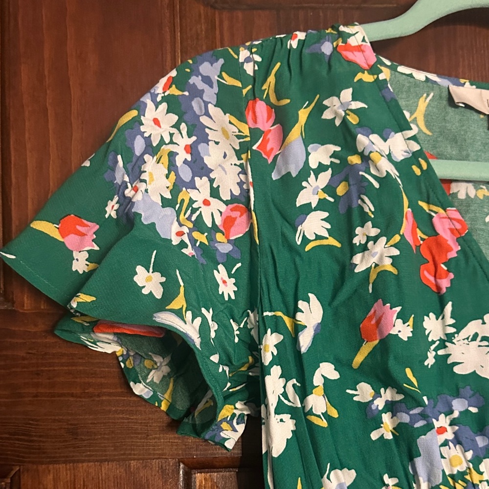 LOFT Green Floral Maxi Dress - Picture 4 of 5